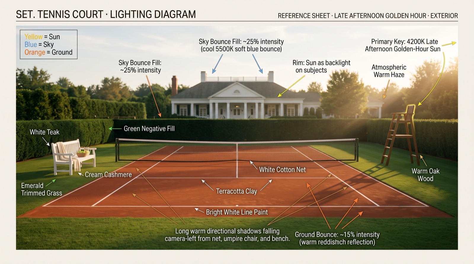 SET tennis-court lighting diagram